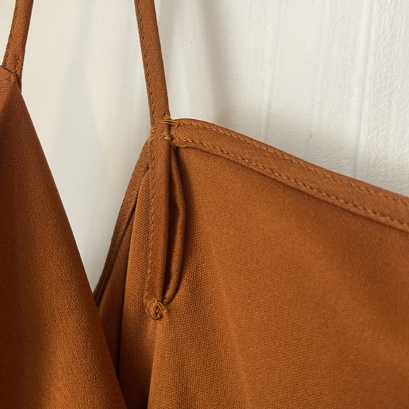 SACHIN & BABI Burnt Orange Women's Cali Satin Midi Slip Dress 10 BHLDN - Picture 9 of 10